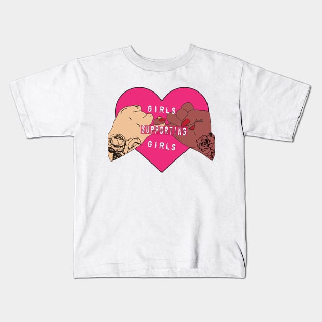 girls supporting girls Kids T-Shirt by bratshirt